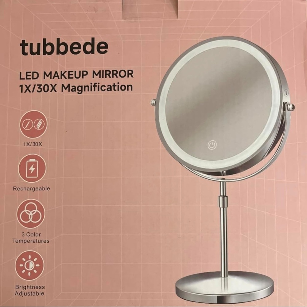 Silver LED Vanity Mirror - Picture 4 of 4